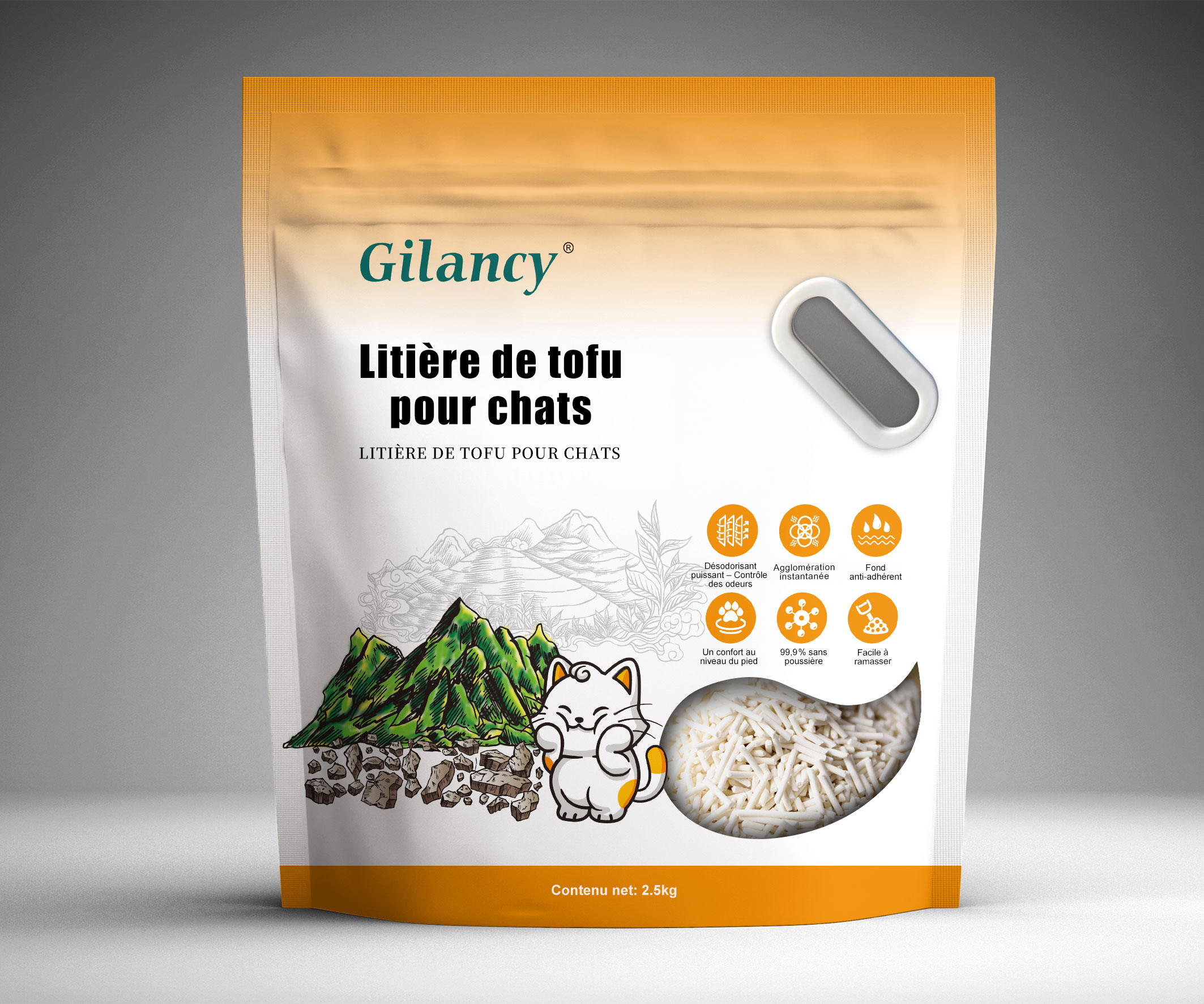 Litière de tofu pour chats