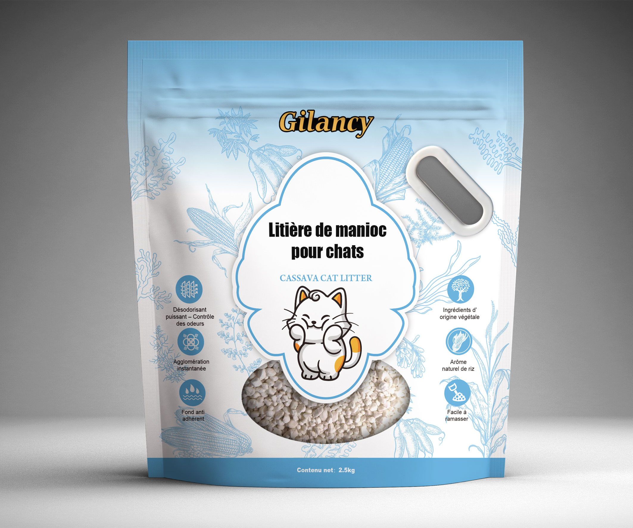 Litière de manioc pour chats
