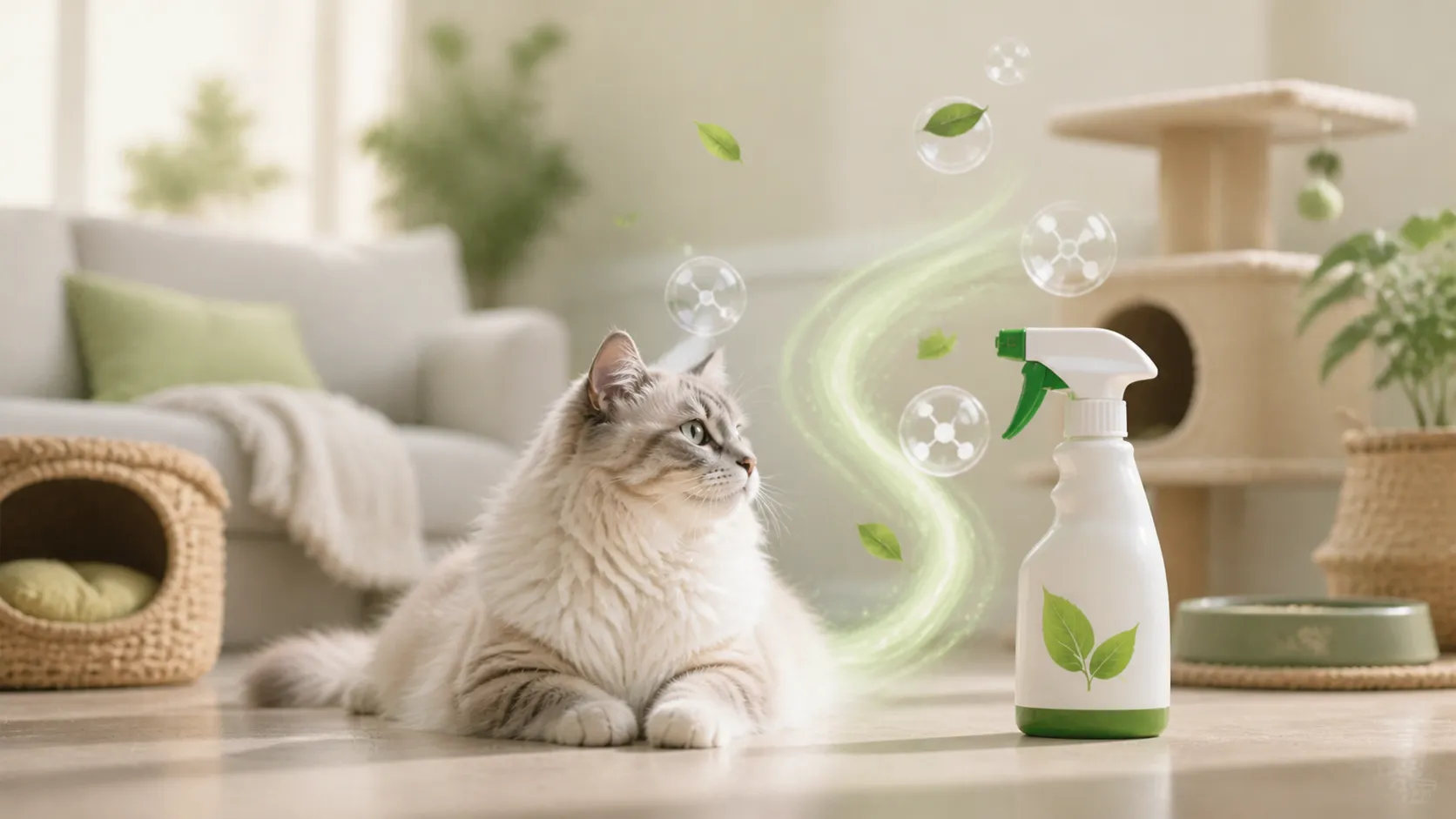 Spray désodorisant enzymatique pour chats : élimination naturelle des odeurs pour protéger votre ani