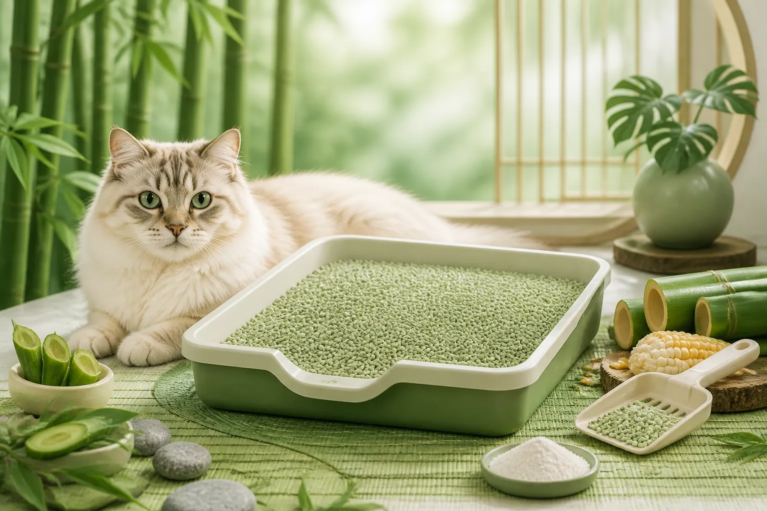 Litière pour chats Bamboo Essence : naturelle, biodégradable et ultra-performante contre les odeurs