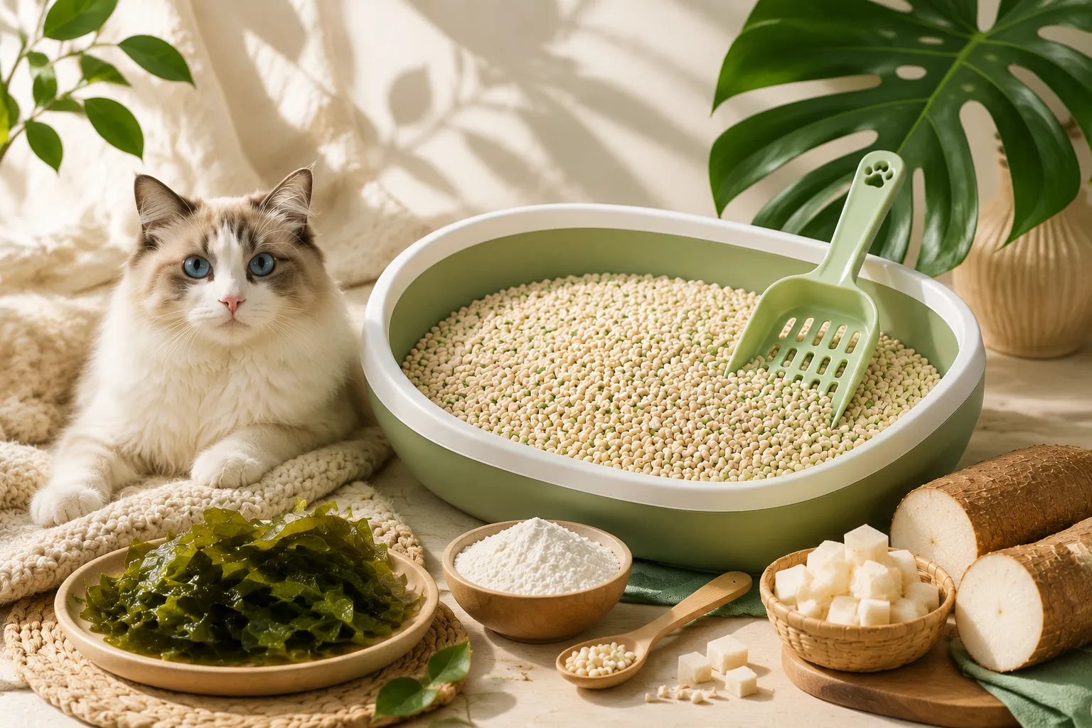 La litière pour chat à base d’algues et de manioc est-elle sûre pour les chats ?